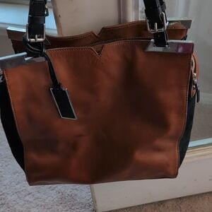 Vince Camuto Brown and Black Women's Messenger Bag